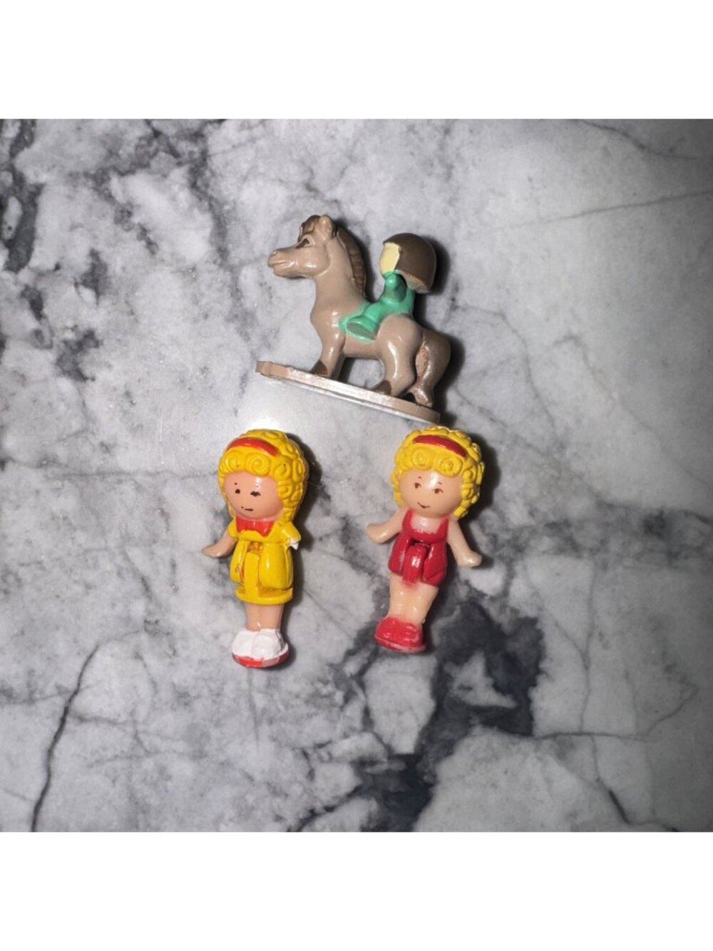 VTG 90s Polly Pocket Bluebird Figures Dolls Girl Horse Lot of 3  Pony Club